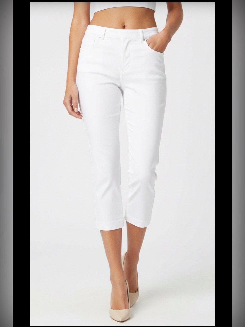 Ann Taylor White High Rise Pants Capri Ankle Length Summer Spring  Women’s 6